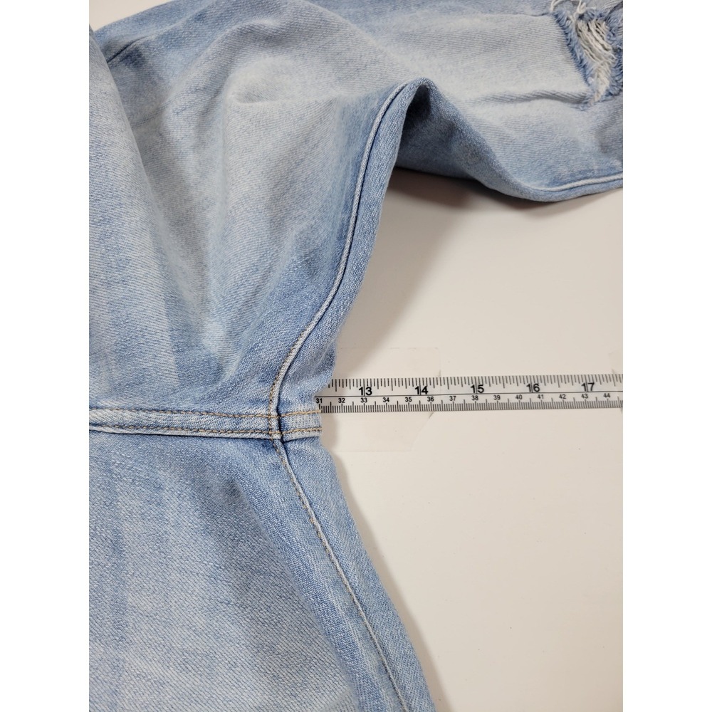 KanCan Flare Jeans Womens 3/25 Light Blue Excellent Distressed Split Frayed Hem - Picture 6 of 10